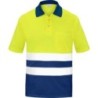 POLO ALTA VISIBILIDAD BICOLOR MANGA CORTA AZUL XS