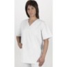 CHAQUETA CON PICO MANGA CORTA BLANCA CPU91- 6