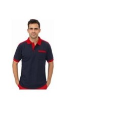 POLO CARGO CON BOLSILLO MANGA CORTA AZUL/ROJO XL