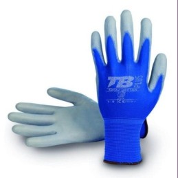 GUANTE NYLON AZUL POLIURETANO GRIS 500AZ URETAN-9