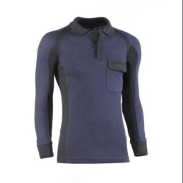 POLO PIQUE MANGA LARGA FLEX MARINO/NEGRO 681/S
