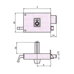 CERRADURA SOBREPONER 1125A 14 DCHA. HE RD. CVL