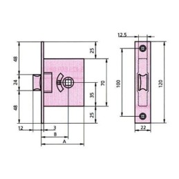 CERRADURA EMBUTIR 249-B/50/2 HLCVL