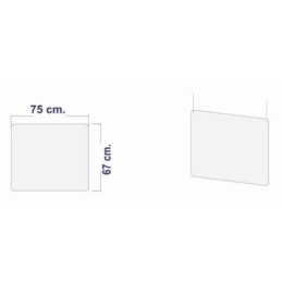 PANTALLA POLICARBONATO COLGADA 70X67CM.X3MM.