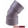 CODO PVC GRIS HM.-HM. 45º 40 MM. 205273