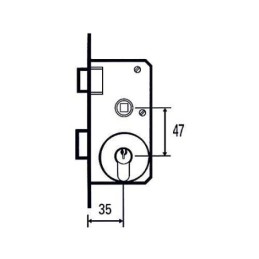 CERRADURA EMBUTIR 1501-2P 45 MCM