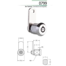 CERRADURA LLAVE TUBULAR CROMO 0799
