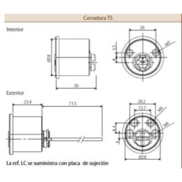 CILINDRO SEG. PARA CERRADURA TS T6TSRFLC LAT. TESA