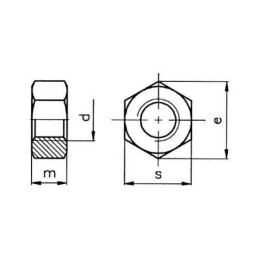 TUERCA EXAGONAL 934 INOX. A-2 5 (CENT.)