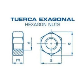 TUERCA EXAGONAL 934 INOX. A-2 16 (CENT.)