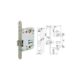 PICAPORTE UNIFICADO 134U/50RHN HIERRO NIQUELADO
