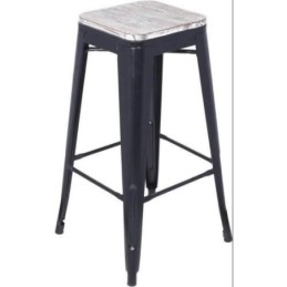 TABURETE BAR METAL 30X77CM. NEGRO