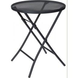 MESA JARDIN PLEGABLE REDONDA 60CM GRIS X81000080