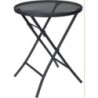 MESA JARDIN PLEGABLE REDONDA 60CM GRIS X81000080