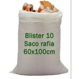 SACO RAFIA 60X100 BLANCO BLISTER 10 UNID. 700121