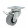 RUEDA CON SOPORTE PLACA ARO GOMA 30 C/FRENO 17283