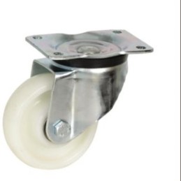 RUEDA CON SOPORTE ARO NYLON 200MM PLACA 75356
