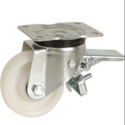 RUEDA CON SOPORTE ARO NYLON 200MM PLACA FRENO