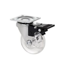 RUEDA GIRATORIA CON PLACA Y FRENO 75MM