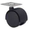 RUEDA GIRATORIA NEGRA PLACA POLIAMIDA 30MM