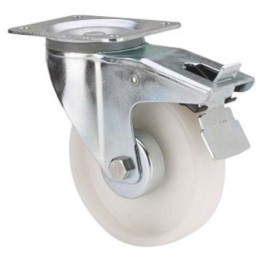 RUEDA GIRATORIA FRENO POLIAMIX BLANCO 80MM