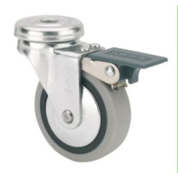 RUEDA GIRATORIA B GOMA D60 CON FRENO 1-0552