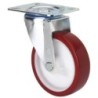 RUEDA POLIURETANO ROJA GIRATORIA 100 MM. 2-2356