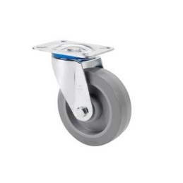 RUEDA GIRATORIA 125 GOMA GRIS ELASTICA 225KG.