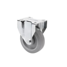 RUEDA FIJA 125 GOMA GRIS ELASTICA 225KG.