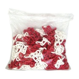 CADENA PLASTICO BLANCA-ROJA 7 ( M. ) 4501