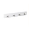 PERCHA PARED BLANCA 4 POMOS INCLINADOS INOX