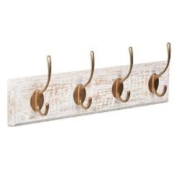 PERCHA PARED MAD.BCO. DESGASTADO 4 GANCHO ORO INCA