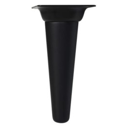 PATA CONICA RECTA 150MM NEGRA/PLATO METAL NEGRO