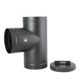 TE PINTADA NEGRO MATE CON TAPON 110MM