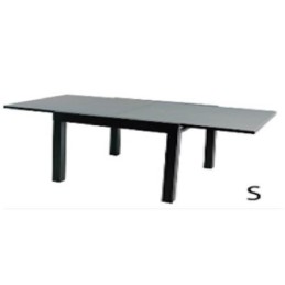 MESA AL.CRISTAL EXTEN.FIDJI 80/160X80CM. ANTRACITA