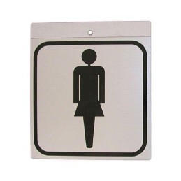 PICTOGRAMA ALUMINIO 12X12 SILUETA MUJER 055