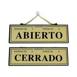 PLACA ABIERTO-CERRADO CON HORARIOLATONADO 109