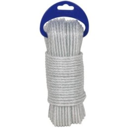 CUERDA CABLE PLASTICO PE. 4 CABOS 5 MM.BLANCO 25M.