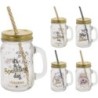 TARRO CRISTAL 400ML CON ASA PAJITA Y TAPA170450350