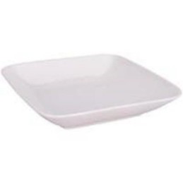 PLATO CUADRADO HONDO PORCELANA BLANCO 21CM