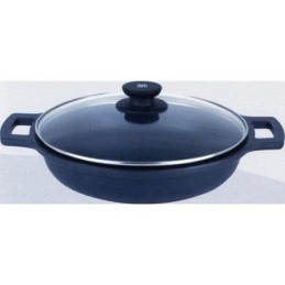 CACEROLA BAJA AL. FUNDIDO CON TAPA CRIS 28 CM.