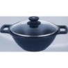 CACEROLA WOK AL. FUNDIDO C/TAPA 24 CM. INDUC.