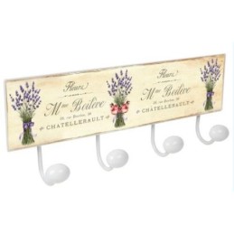 PERCHA PARED 4 POMOS PORCELANA LAVANDA 4 9063B35