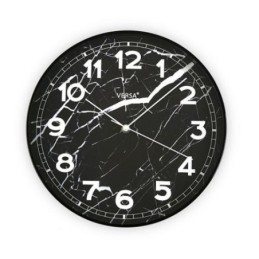 RELOJ ALUMINIO MARMOL NEGRO 31 CM. 18560271