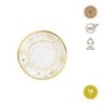 PLATO REDONDO CARTON 18CM BLANCO Y ORO 8UDS 7674