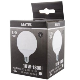 BOMBILLA LED GLOBO G120 E27 18 WATIOS FRIA 21945
