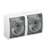 BASE ENCHUFE DOBLE BCO. AQUARIUS ESTANCO FAQ45930