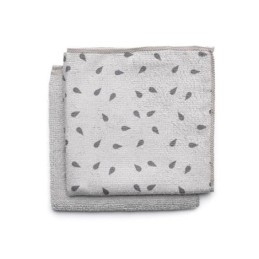SET 2 PAÑOS DE COCINA MICROFIBRA 30X30CM GRIS