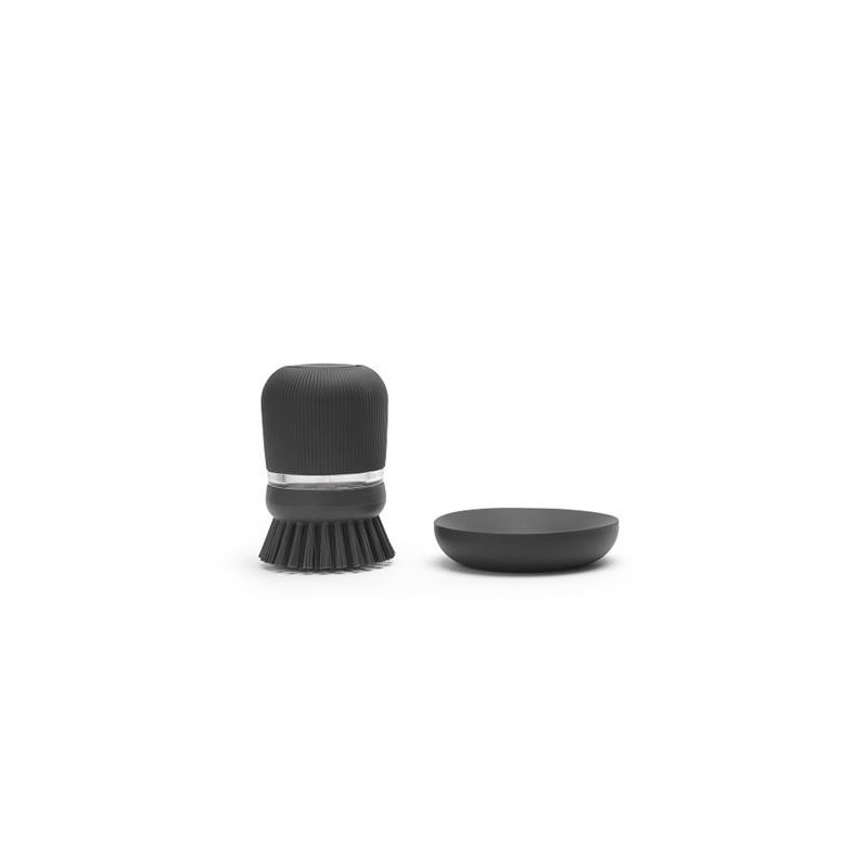 CEPILLO FREGAPLATOS C/DISPENSADOR JABON NEGRO OSC.