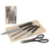 JUEGO DE 4 CUCHILLO + TIJERA + TABLA DE CORTE